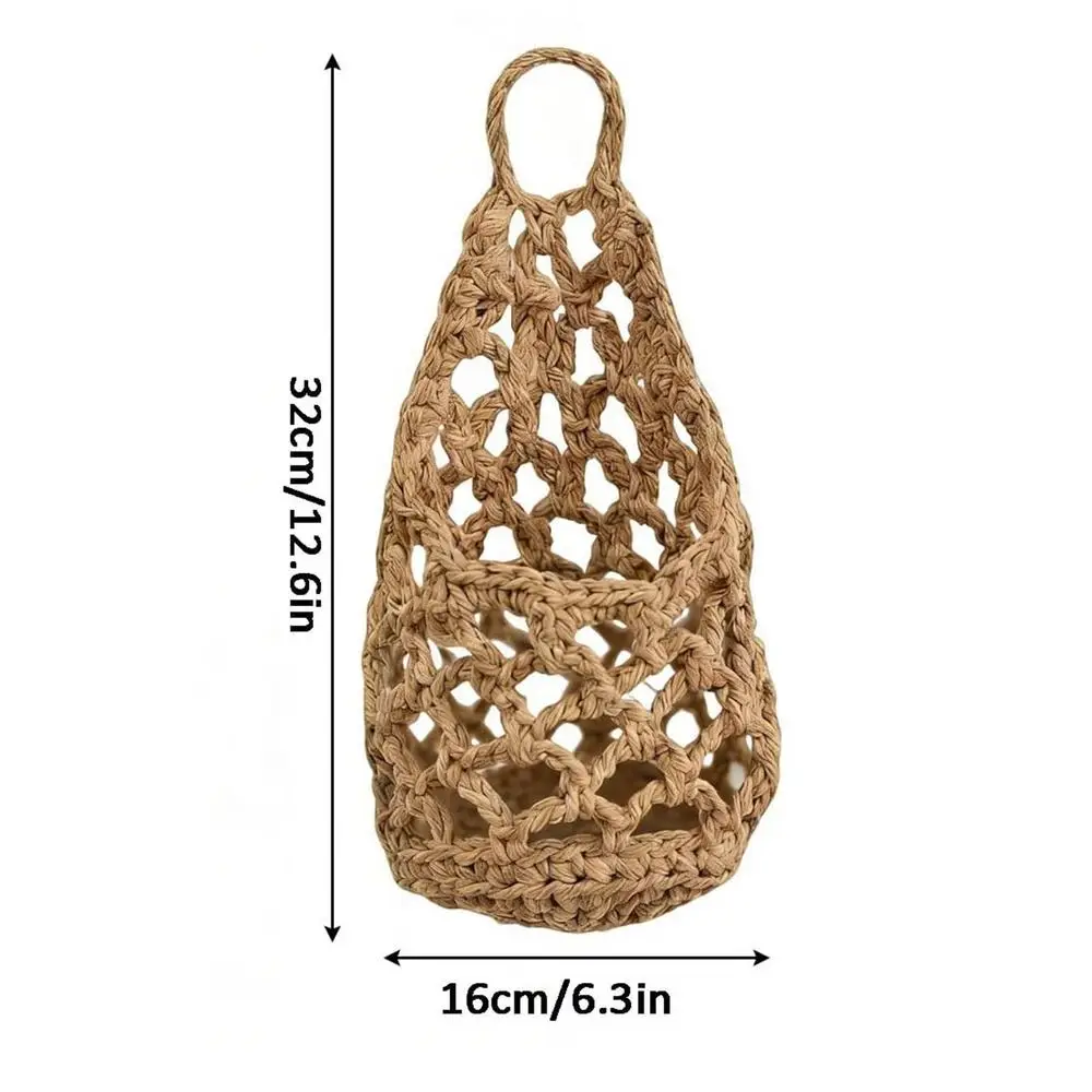 Boho Macrame Plant HangerBasket for Succulents Cotton Rope Woven Hanging Basket with Net Pouch Home Decoration Organizer - Image 7