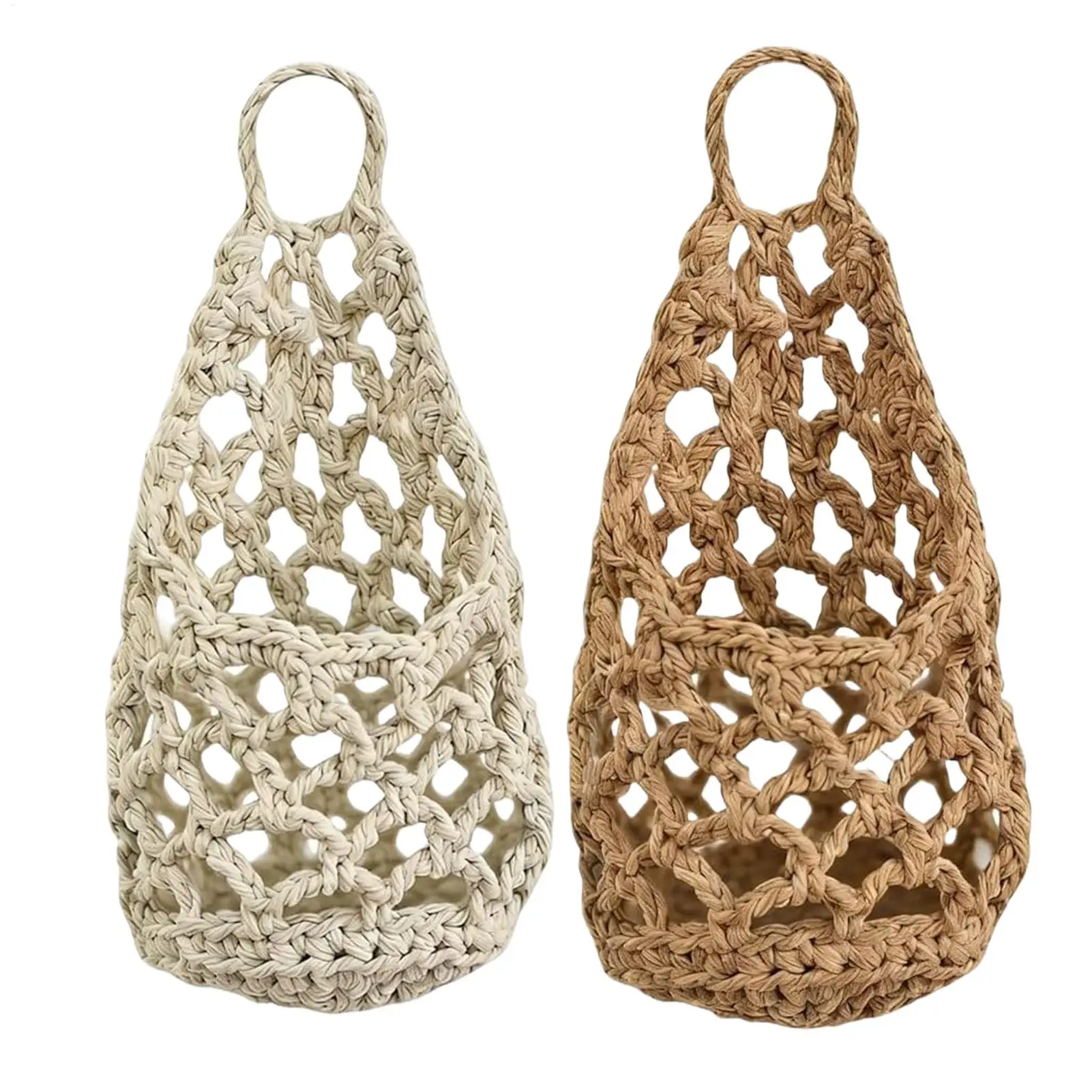 Boho Macrame Plant HangerBasket for Succulents Cotton Rope Woven Hanging Basket with Net Pouch Home Decoration Organizer - Image 2